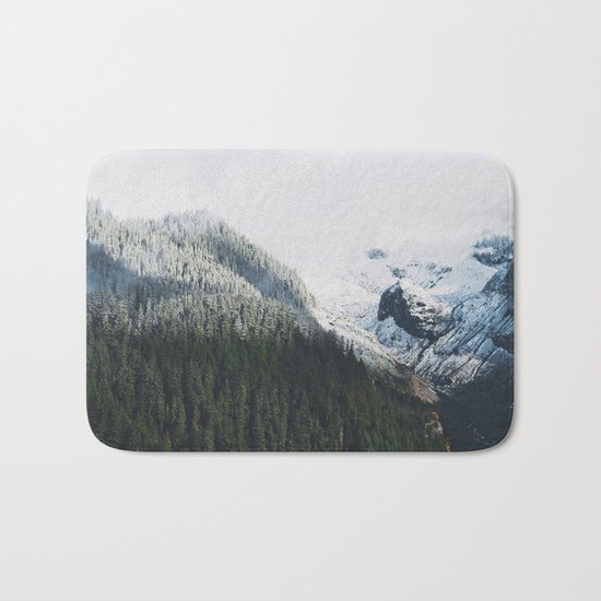 Mount Rainier Winter Valley Bath Mat