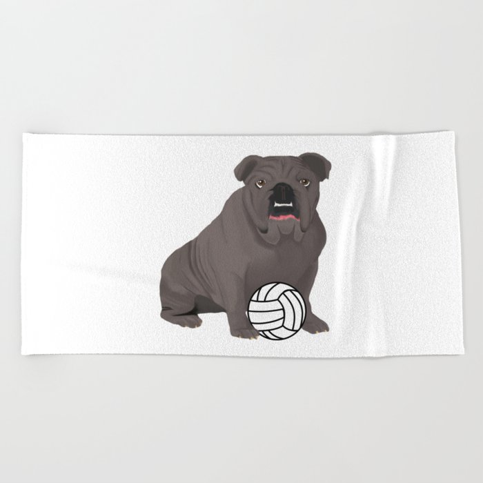 Bulldog Volleyball Beach Towel