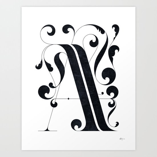 Drop cap "A" Art Print
