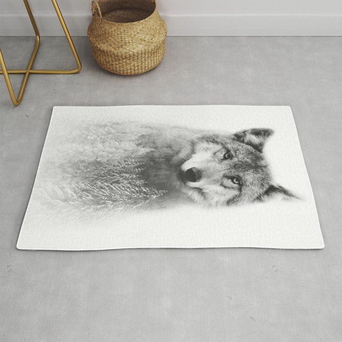 The Wolf and the Forest Rug