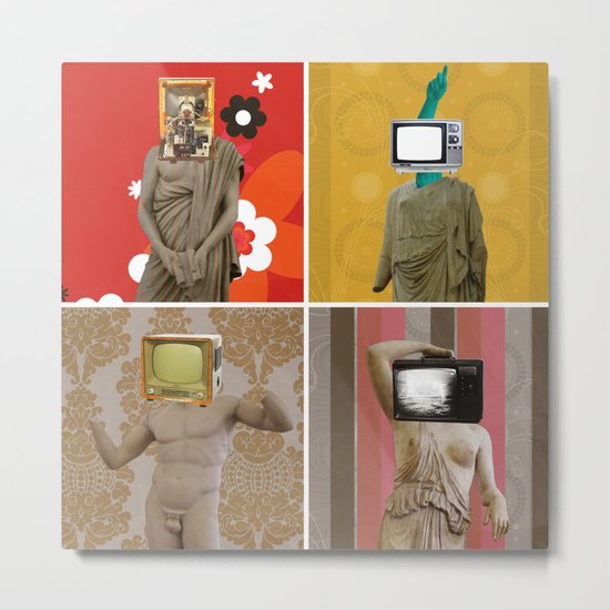 Stillstand · TV Statuen Mix 3 Metal Print