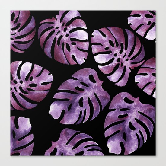 Monstera Purple Canvas Print
