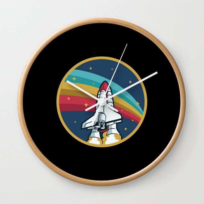Space Shuttle Rocket Spaceship Astronaut Wall Clock