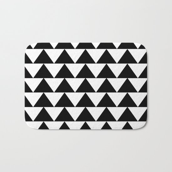 Black & White Triangles Bath Mat