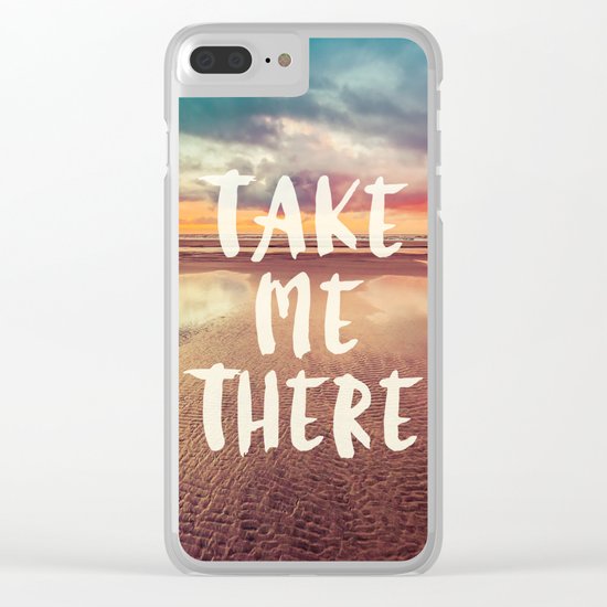 Take Me There Beach Sunset Quote Clear iPhone Case