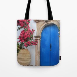 Greek Island Blue Door Tote Bag