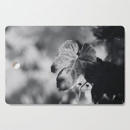 Autumn Grape Leaf in Black and White Cutting Board