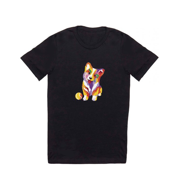 Colorful Corgi Dog T Shirt