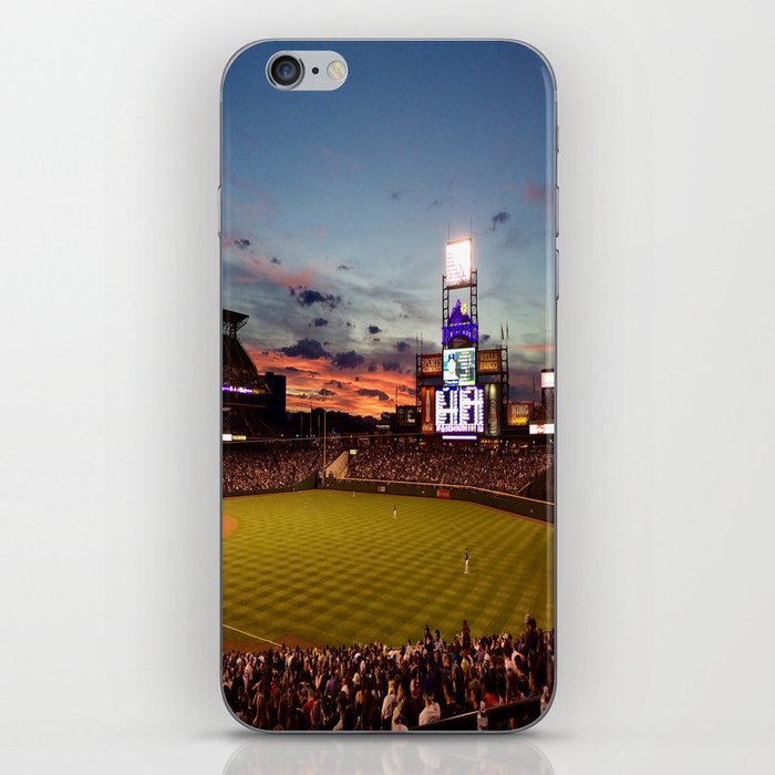 Denver Rockies 7, LA Dodgers 5, and Denver with a Beautiful Night Sky.  iPhone Skin