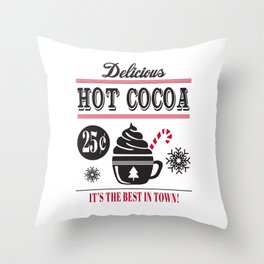 Delicious Hot Cocoa White Throw Pillow