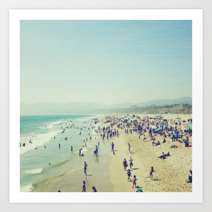 Santa Monica Beach Art Print by Jeremiah Gallagher | Society6