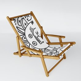 Black and White Graffiti Cool Funny Creatures Sling Chair