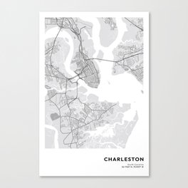 Charleston South Carolina Map, Charleston Map, Minimalist Map, Charleston Print, Charleston Poster, Charleston Art, Modern Map Print, City Map Canvas Print