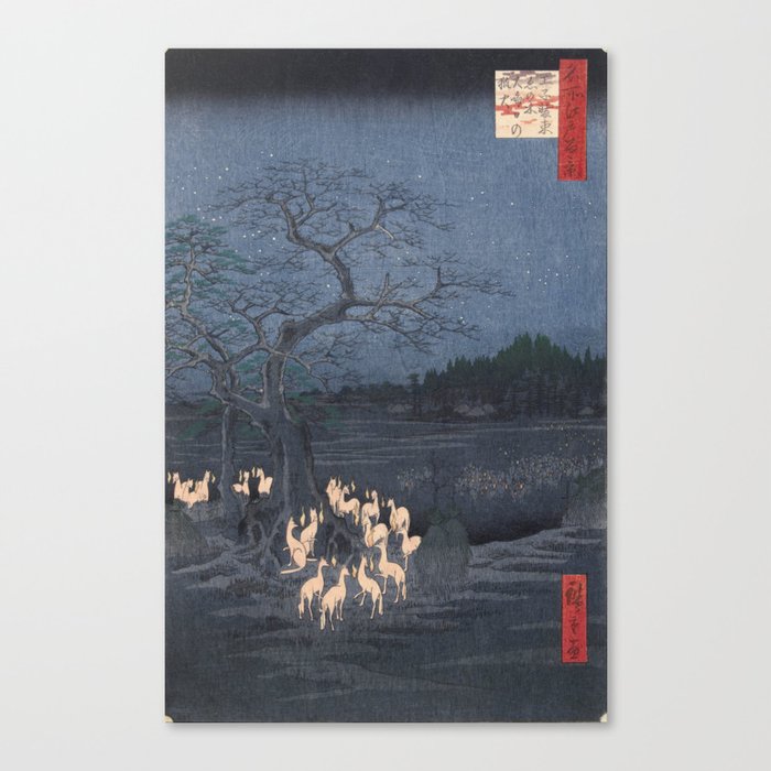 New Year's Eve Foxfires at the Changing Tree, Hiroshige Canvas Print