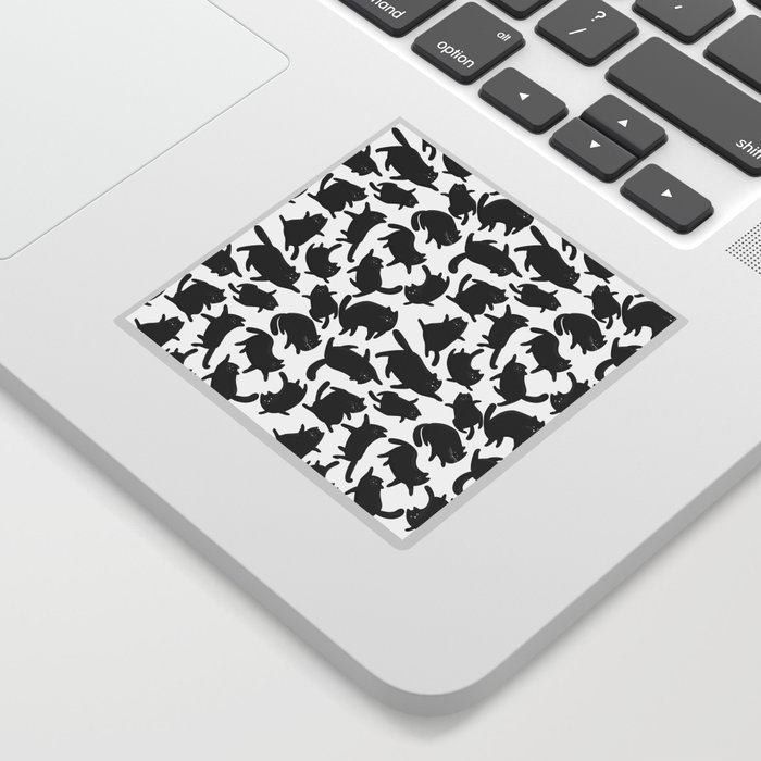 Black Silly Cats pattern Sticker