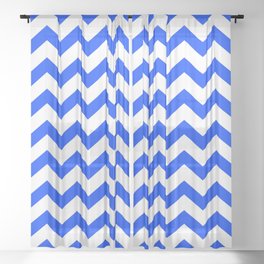 Chevron Texture (Blue & White) Sheer Curtain
