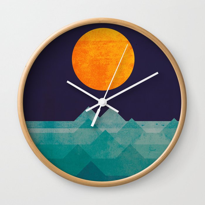 The ocean, the sea, the wave - night scene Wall Clock