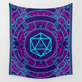 Mechanical Gears Cyberpunk D20 Dice Tabletop RPG Gaming Wall Tapestry