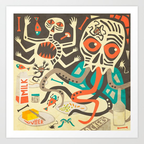Breakfast At Cthulhu Mansion Art Print
