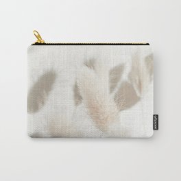 Fluffy Bunny Tail Grass | Soft Neutral Color Photography Art Print | Nature Shadowplay Photo Carry-All Pouch