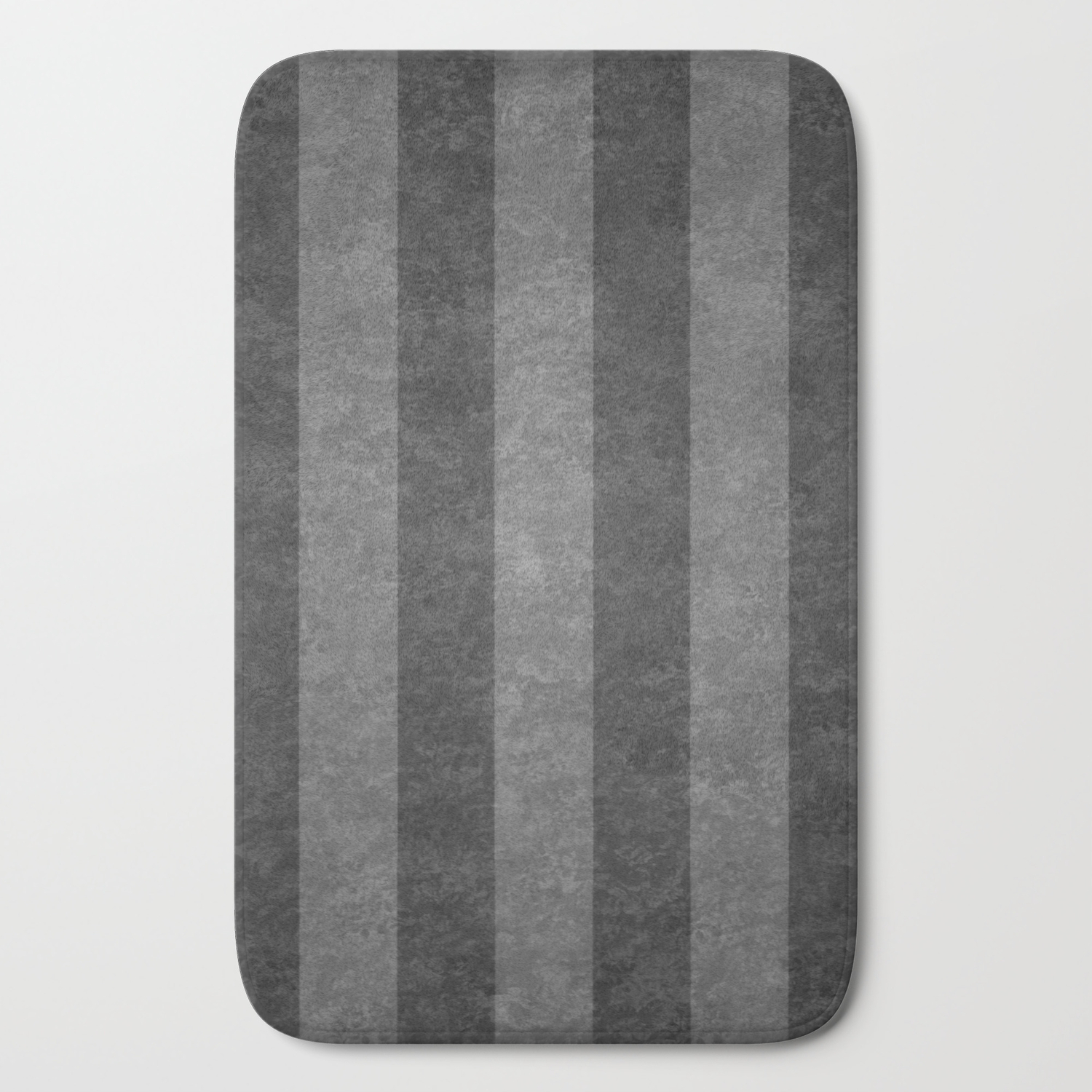 grey striped bath mat