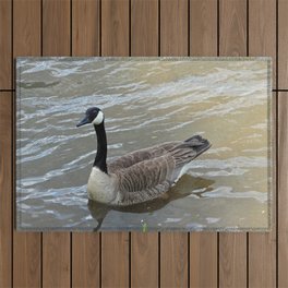 Canadian Goose Swimming in the River Outdoor Rug