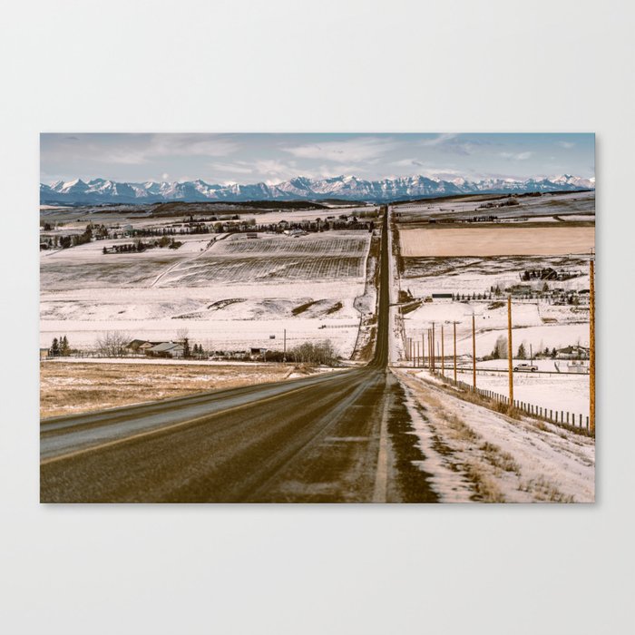 Road to the mountains Canvas Print
