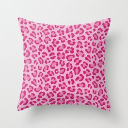 Leopard - Lilac and Pink Throw Pillow