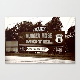 Route 66 - Munger Moss Motel Billboard 2008 Sepia Canvas Print