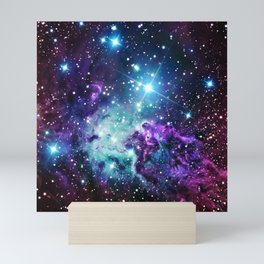 Fox Fur Nebula : Purple Teal Galaxy Mini Art Print