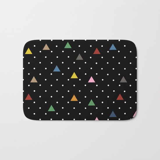 Pin Point Triangles Black Bath Mat