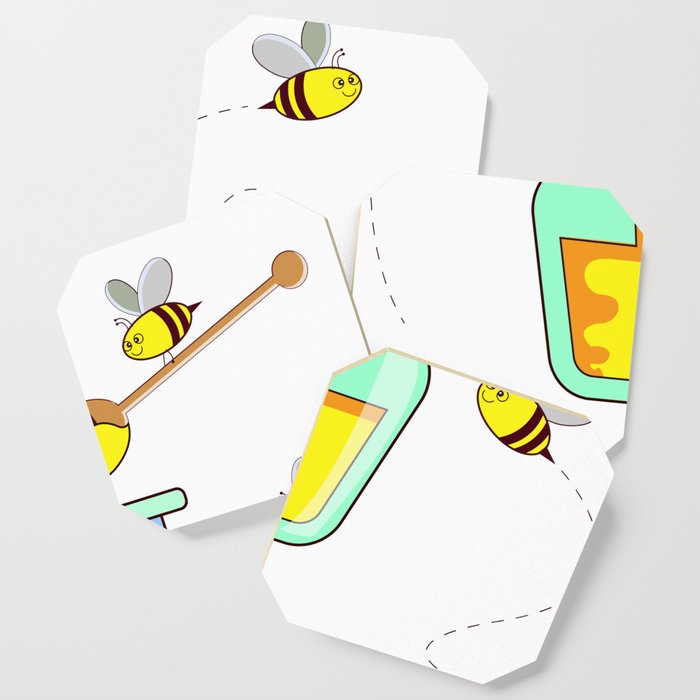the story of the bee with honey  Coaster
