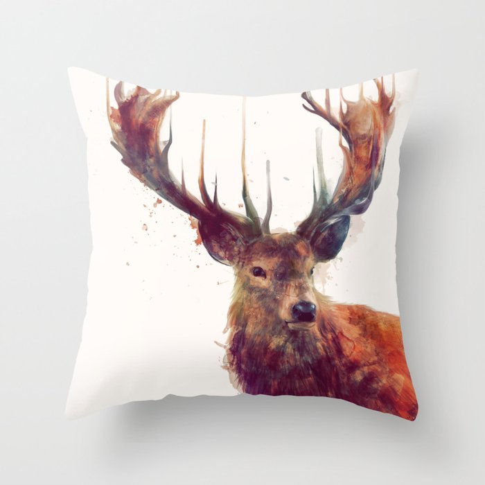 Red Deer // Stag Throw Pillow