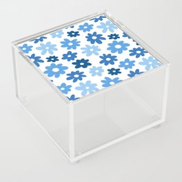 Daisy Flower Pattern (blue/white) Acrylic Box
