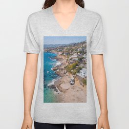 Laguna Beach Coastline V Neck T Shirt