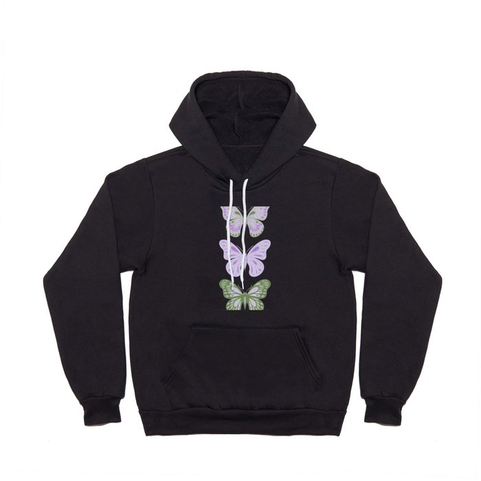 Three Butterflies - Purple & Green Hoody