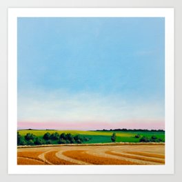Peaceful Wheat Harvest Evening Art Print