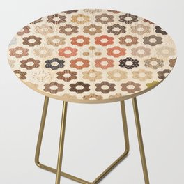 Vintage Multicolor Patchwork Quilt Side Table