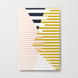 bauhaus - abstract mikado - mustard and blushpink Metal Print