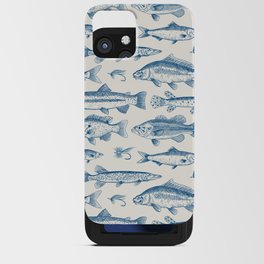 Blue - Freshwater Fish Toile iPhone Card Case