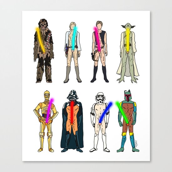 Naughty Lightsabers Canvas Print