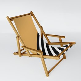 Color Block & Stripes Geometric Print, Yellow, Black and White Sling Chair