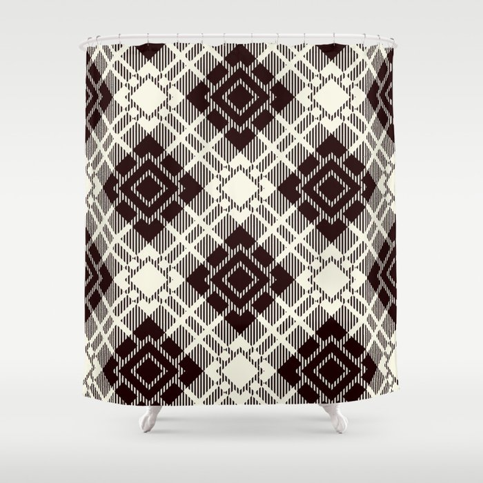 Black and White Square Pattern Shower Curtain