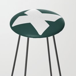 x (White & Dark Green Letter) Counter Stool