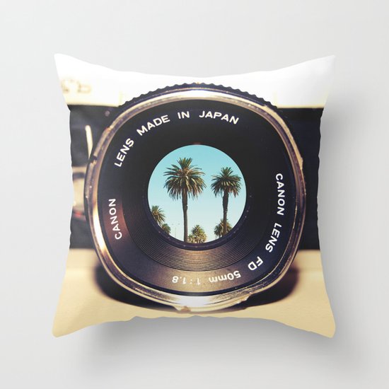 focus on palms Throw Pillow