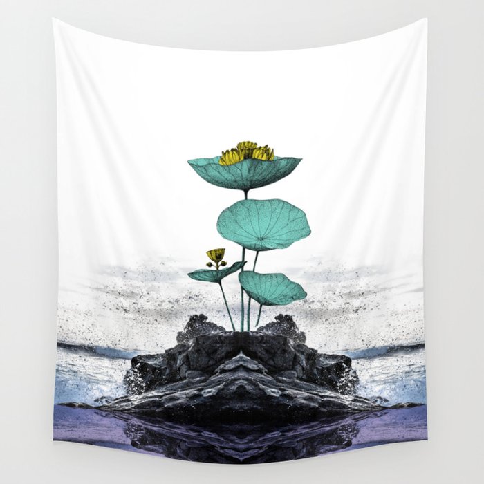 Seascape and Flower Wall Tapestry