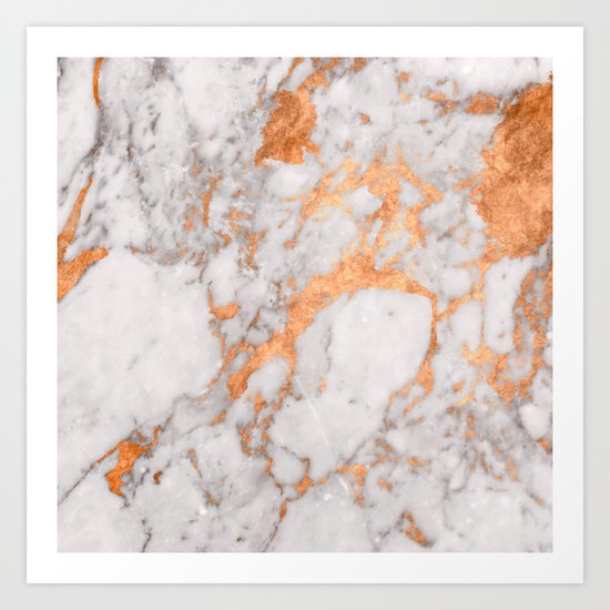 Copper Marble Art Print