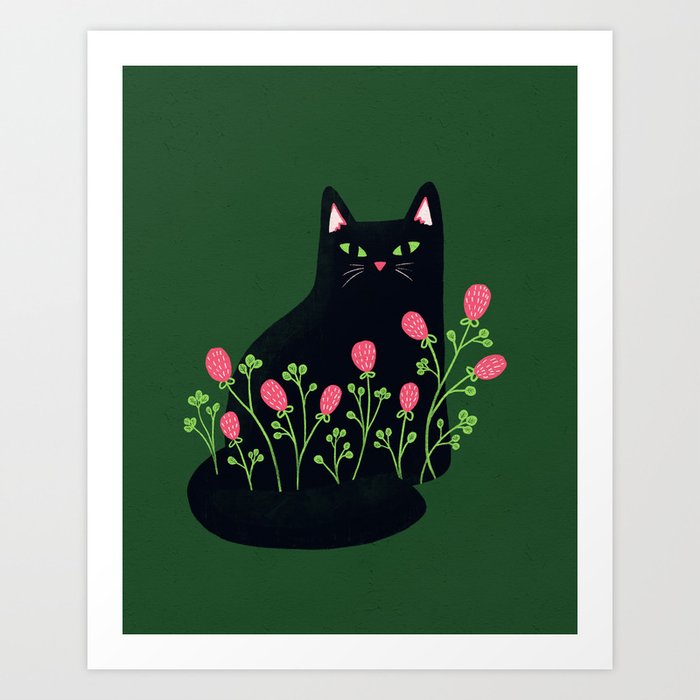 Clover Cat Art Print
