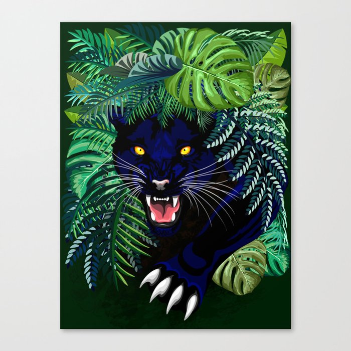 Black Panther Jungle Spirit Canvas Print