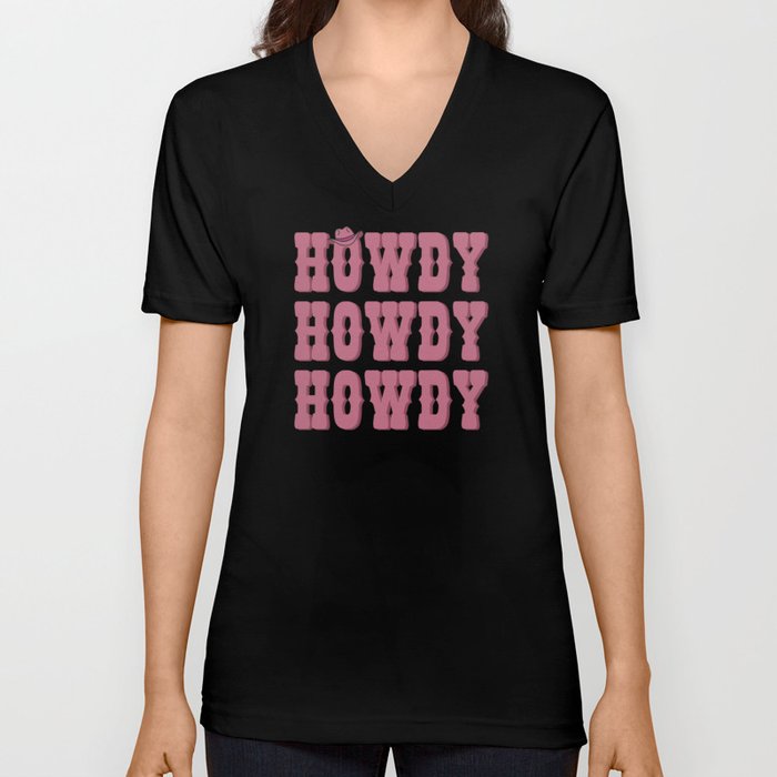 Howdy Rodeo Western Country Southern V Neck T Shirt